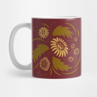 Folk flowers floral art print Flowers abstract art Mug